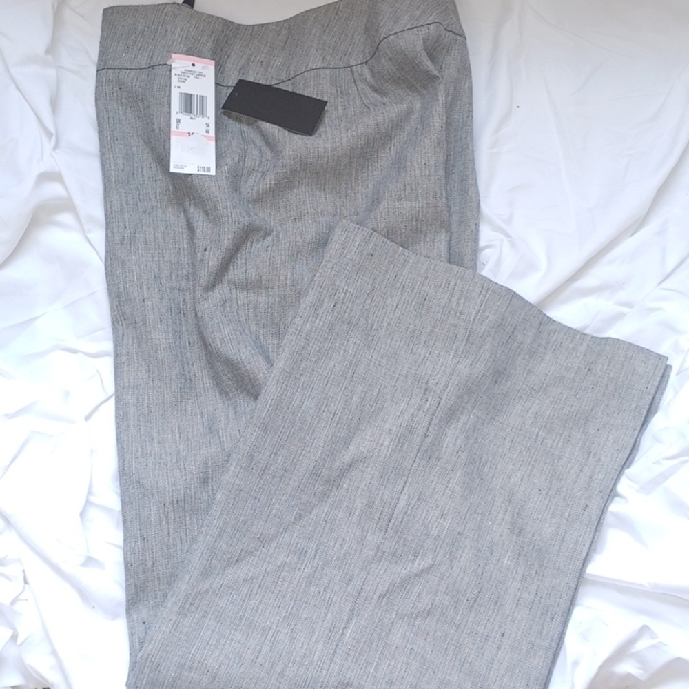 Kasper petite wide leg linen blend pants 10 P